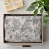 Blauw Vintage Toile De Jouy Tissuepapier (Geschenk)