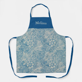Blauw Vintage William Morris Patroon Marigold Naam Schort