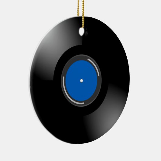 Blauw vinylrecord keramisch ornament (Rechts)