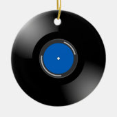 Blauw vinylrecord keramisch ornament (Voorkant)