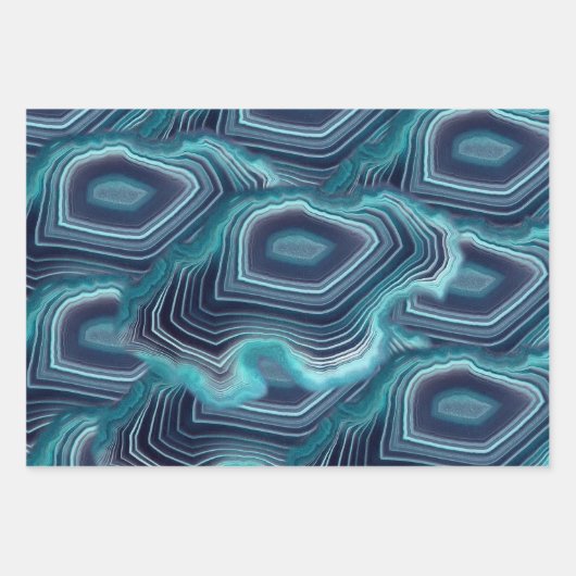 Blauw & Violet Agaat Geode Inpakpapier Vel (Voorkant 3)