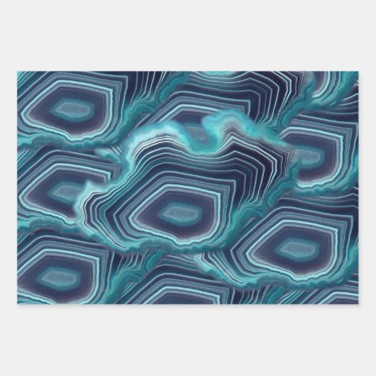 Blauw & Violet Agaat Geode Inpakpapier Vel (Voorkant 2)