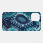 Blauw & Violet Agaat Geode iPhone Hoesje (Achterkant horizontaal)