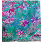 Blauw, Violet, Emerald Acrylkleurig Douchegordijn (Voorkant)