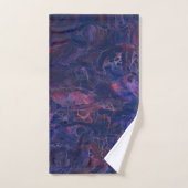 Blauw Violet en koraalrood marmer Acrylabstractie Bad Handdoek (Handdoek)