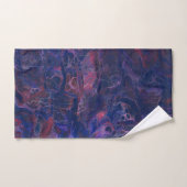 Blauw Violet en koraalrood marmer Acrylabstractie Bad Handdoek (Handdoek)