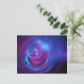 Blauw Violet en roze Cosmic Swirly fractal Briefkaart (Staand voorkant)