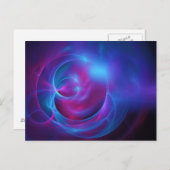 Blauw Violet en roze Cosmic Swirly fractal Briefkaart (Voorkant / Achterkant)