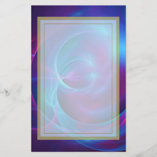 Blauw Violet en roze Cosmic Swirly Fractal Briefpapier