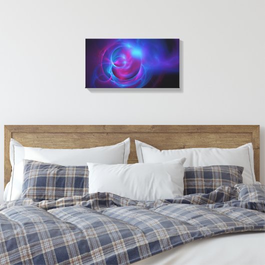Blauw Violet en roze Cosmic Swirly fractal Canvas Afdruk (Insitu (Slaapkamer))