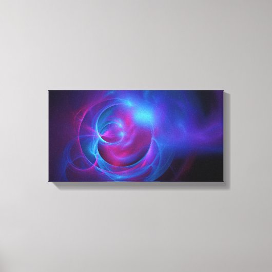 Blauw Violet en roze Cosmic Swirly fractal Canvas Afdruk (Voorkant)