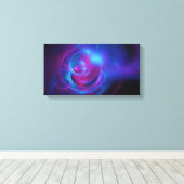 Blauw Violet en roze Cosmic Swirly fractal Canvas Afdruk (Insitu (Houten vloer))