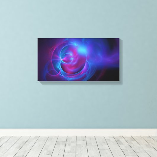 Blauw Violet en roze Cosmic Swirly fractal Canvas Afdruk (Insitu (Houten vloer))