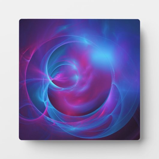 Blauw Violet en roze Cosmic Swirly fractal Fotoplaat (Voorkant)