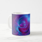Blauw Violet en roze Cosmic Swirly Fractal Koffiemok (Voorkant links)