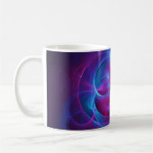 Blauw Violet en roze Cosmic Swirly Fractal Koffiemok (Links)