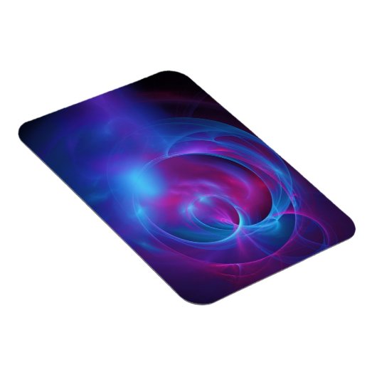 Blauw Violet en roze Cosmic Swirly Fractal Magneet (Rechterzijde)