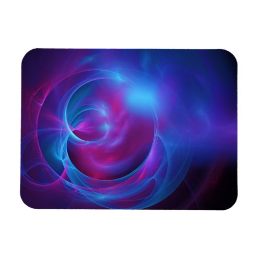 Blauw Violet en roze Cosmic Swirly Fractal Magneet (Horizontaal)