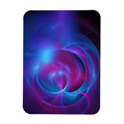 Blauw Violet en roze Cosmic Swirly Fractal Magneet (Verticaal)