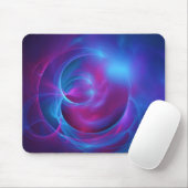 Blauw Violet en roze Cosmic Swirly Fractal Muismat (Met muis)