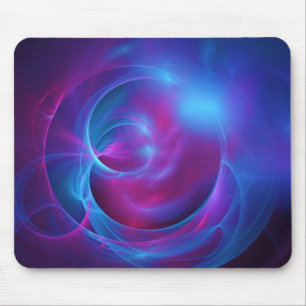 Blauw Violet en roze Cosmic Swirly Fractal Muismat