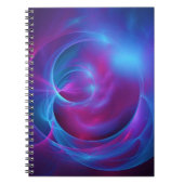 Blauw Violet en roze Cosmic Swirly Fractal Notitieboek (Voorkant)
