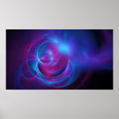 Blauw Violet en roze Cosmic Swirly fractal Poster (Voorkant)