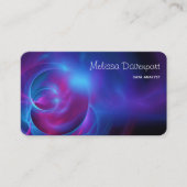 Blauw Violet en roze Cosmic Swirly fractal Visitekaartje (Voorkant)