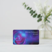 Blauw Violet en roze Cosmic Swirly fractal Visitekaartje (Staand voorkant)
