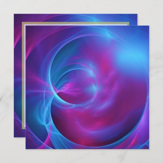 Blauw Violet en roze kosmische bruine brute bruilo Kaart (Voorkant / Achterkant)