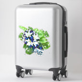 Blauw-, violet- en witte raapbloemen sticker (Koffer)