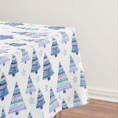 Blauw Violet modern kerstboompatroon Tafelkleed (Voorbeeld)