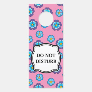 Blauw Violet roze bloemmotief Deurhanger