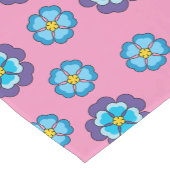 Blauw Violet roze bloemmotief Korte Tafelloper (Hoek)