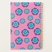 Blauw Violet roze bloemmotief Planner (Achterkant)