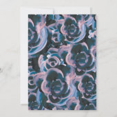 Blauw, Violet, Roze Rozen Bat Mitzvah Uitnodiginge Kaart (Achterkant)