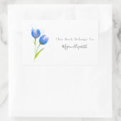 Blauw Violet Tulpen Rechthoekige sticker (Tas)