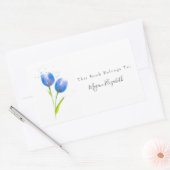 Blauw Violet Tulpen Rechthoekige sticker (Envelop)