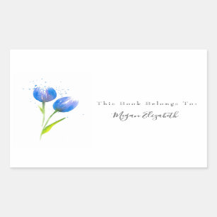 Blauw Violet Tulpen Rechthoekige sticker