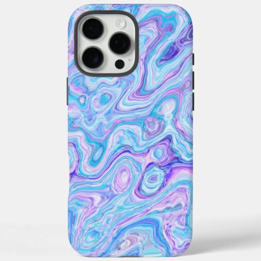 Blauw Violette Lavendel Kleurrijke Abstracte Marme Case-Mate iPhone Case (Achterkant)