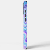Blauw Violette Lavendel Kleurrijke Abstracte Marme Case-Mate iPhone Case (Achterkant / Links)