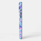 Blauw Violette Lavendel Kleurrijke Abstracte Marme iPhone Hoesje (Linkerkant)