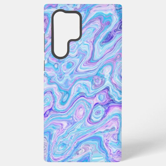 Blauw Violette Lavendel Kleurrijke Abstracte Marme Samsung Galaxy Hoesje (Achterkant)