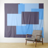 Blauw + Violette Rechthoek Patroon Tapestry Wandkleed (In Situ (horizontaal))