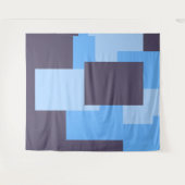 Blauw + Violette Rechthoek Patroon Tapestry Wandkleed (Voorkant (horizontaal))