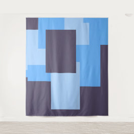 Blauw + Violette Rechthoek Patroon Tapestry Wandkleed