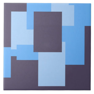 Blauw + Violette rechthoekig patroon Tegeltje