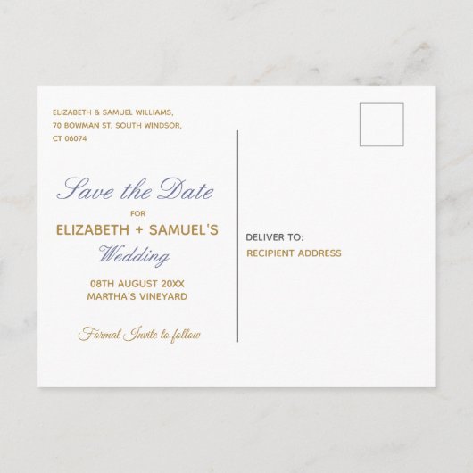 Blauw Violette Roos Waterverf Patroon Op Maat Aankondigingskaart (Achterkant)