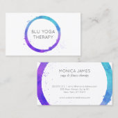 Blauw-violette Waterverf geschilderde cirkel Logo Visitekaartje (Voorkant / Achterkant)