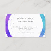Blauw-violette Waterverf geschilderde cirkel Logo Visitekaartje (Achterkant)